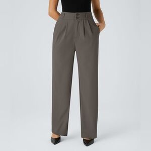 Halara Flex™ High Waisted Zipper Pocket Shirred Straight Leg Work Pants